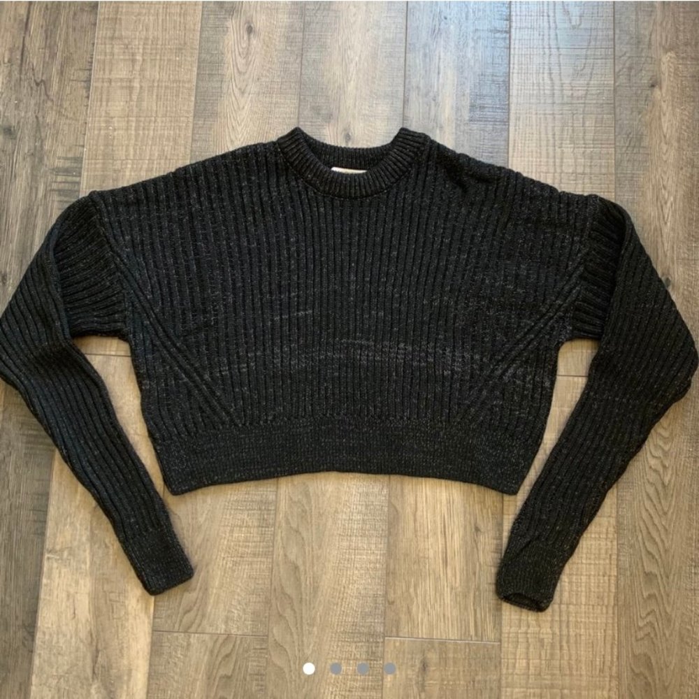UO Black Big Sur Cropped Sweater